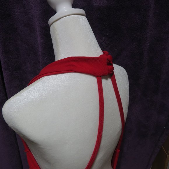 Gorgeous Halter-Style RED dress.  Size M and worn ONCE! Brand is PEEP - Picture 11 of 11